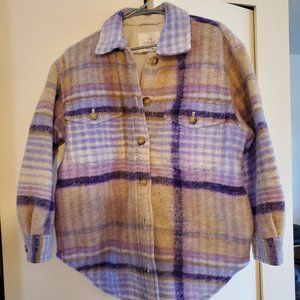 Aritzia Wilfred Ganna Plaid Jacket Shirt Shacket